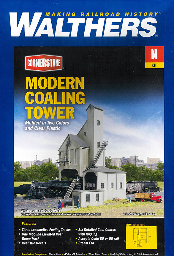 Walthers Cornerstone Series Kit HO Scale Modern Coaling Tower Grey, 